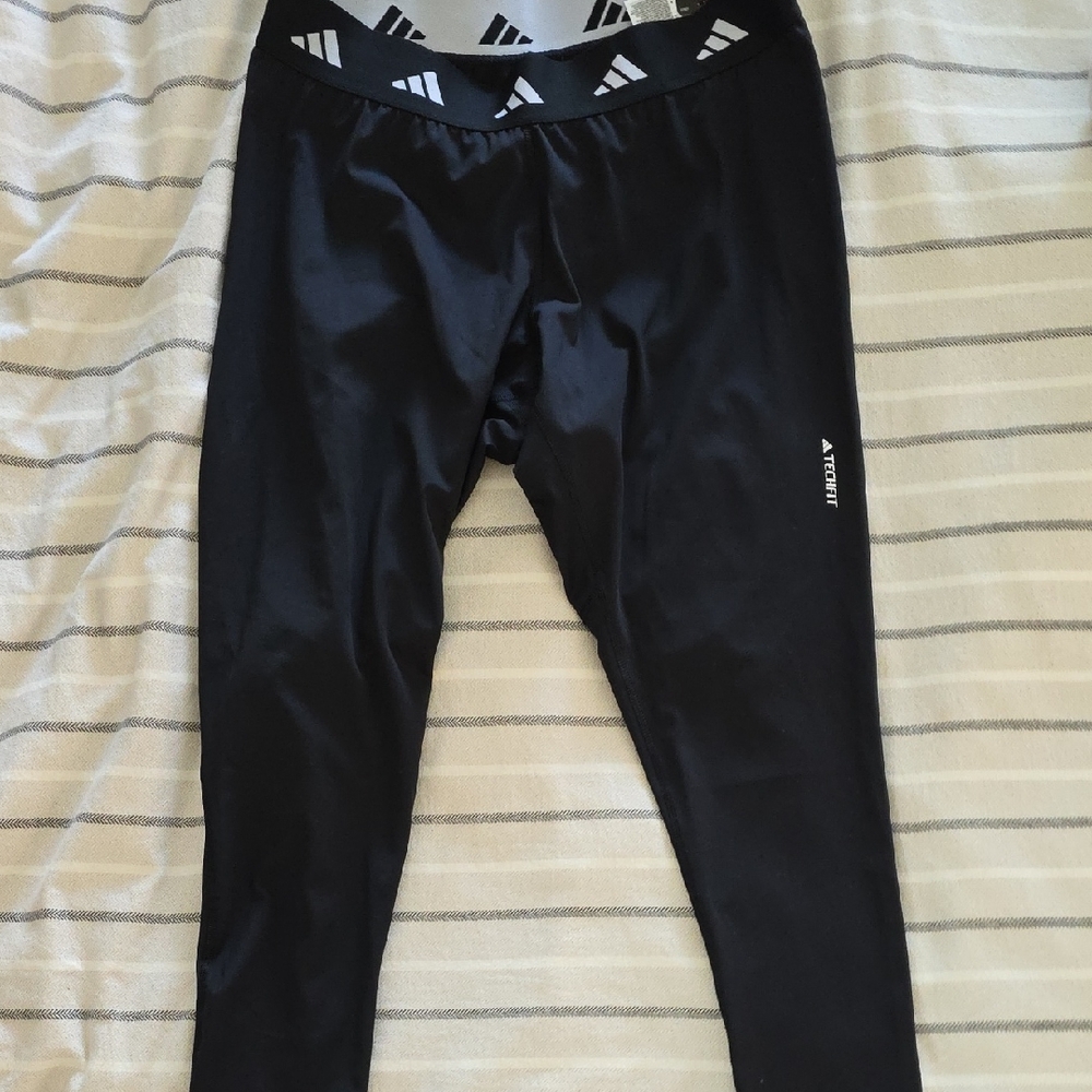 Adidas Black Tights with Logo Detail